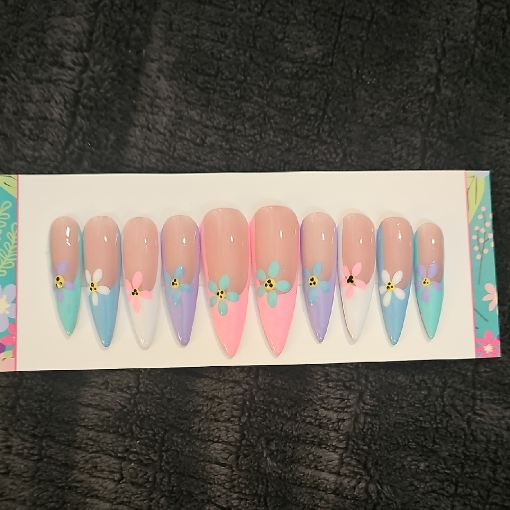 Floral Ombre Press-On Nails